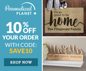 Save 10% On All Orders with code SAVE10 at PersonalizedPlanet.com