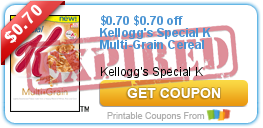 $0.70 off Kellogg's Special K Multi-Grain Cereal