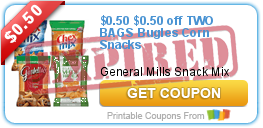 $0.50 off TWO BAGS Bugles Corn Snacks