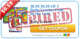 $0.50 off 2 Betty Crocker Fruit by the Foot