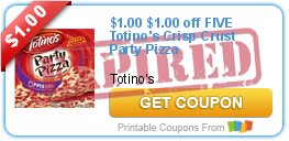 $1.00 off FIVE Totino's Crisp Crust Party Pizza