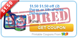 $1.50 off (2) Purex or UltraPacks Detergents